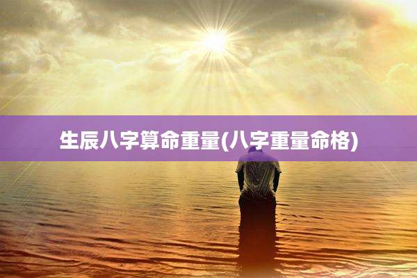 生辰八字算命重量(八字重量命格)