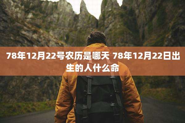 78年12月22号农历是哪天 78年12月22日出生的人什么命