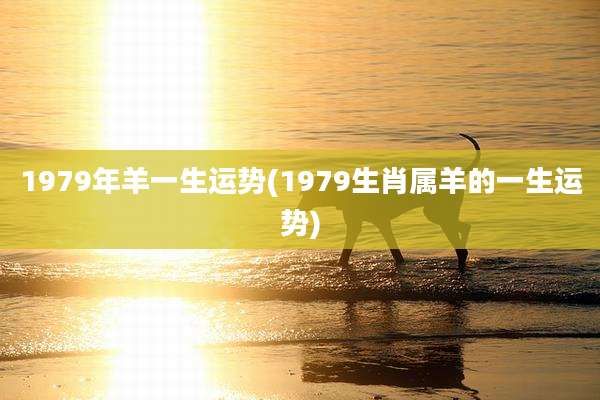 1979年羊一生运势(1979生肖属羊的一生运势)
