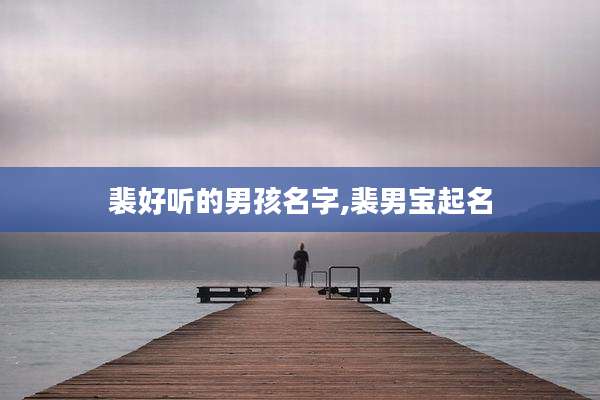 裴好听的男孩名字,裴男宝起名