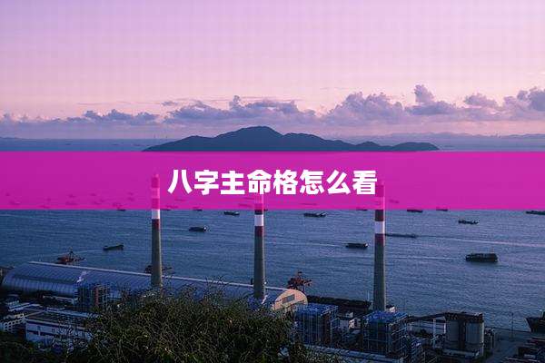 八字主命格怎么看