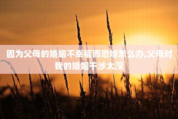 因为父母的婚姻不幸福而恐婚怎么办,父母对我的婚姻干涉太深