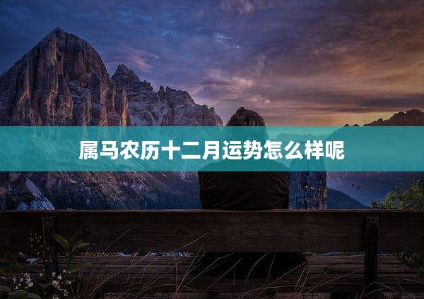 属马农历十二月运势怎么样呢