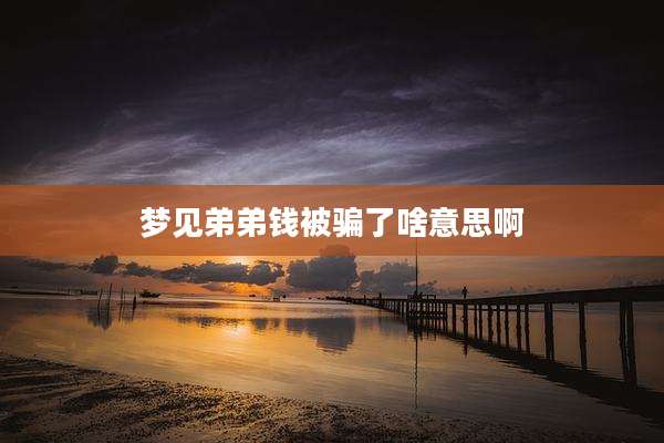 梦见弟弟钱被骗了啥意思啊