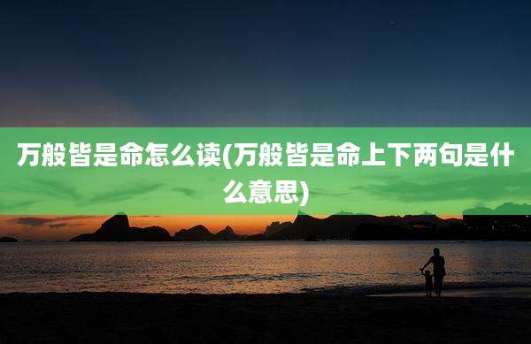万般皆是命怎么读(万般皆是命上下两句是什么意思)