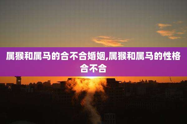 属猴和属马的合不合婚姻,属猴和属马的性格合不合