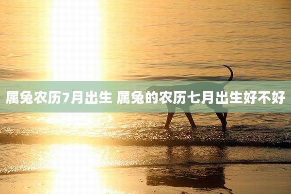 属兔农历7月出生 属兔的农历七月出生好不好