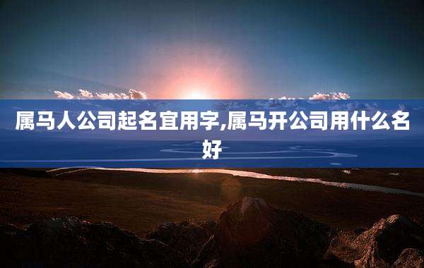属马人公司起名宜用字,属马开公司用什么名好