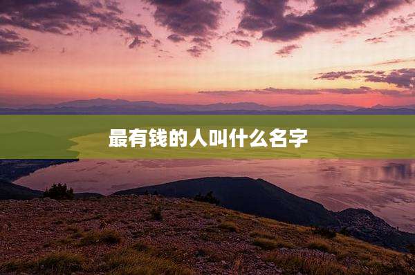 最有钱的人叫什么名字