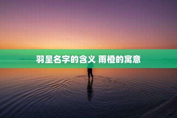 羽呈名字的含义 雨橙的寓意