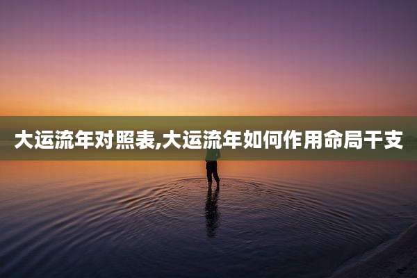 大运流年对照表,大运流年如何作用命局干支
