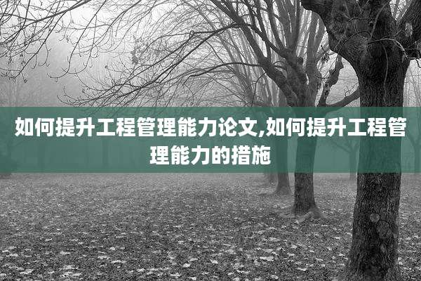 如何提升工程管理能力论文,如何提升工程管理能力的措施