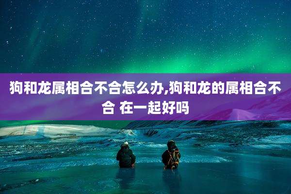 狗和龙属相合不合怎么办,狗和龙的属相合不合 在一起好吗