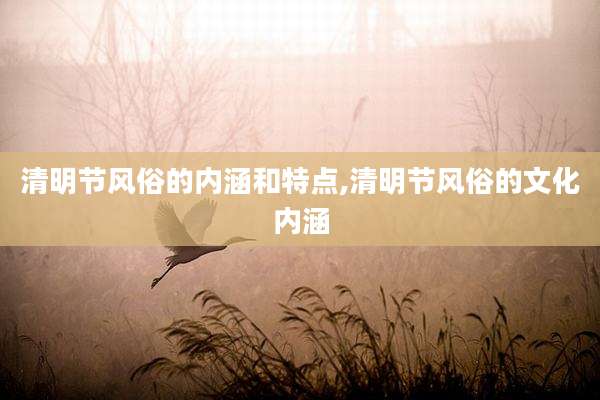 清明节风俗的内涵和特点,清明节风俗的文化内涵