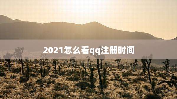 2021怎么看qq注册时间