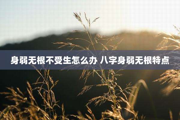 身弱无根不受生怎么办 八字身弱无根特点