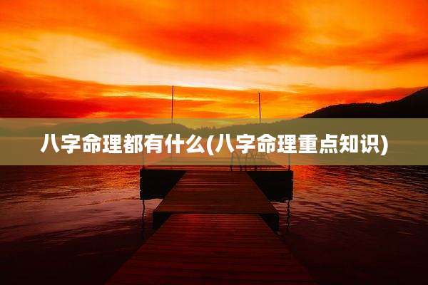 八字命理都有什么(八字命理重点知识)