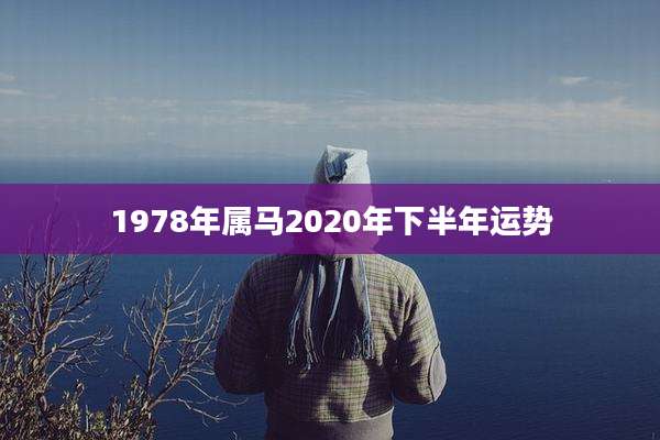 1978年属马2020年下半年运势