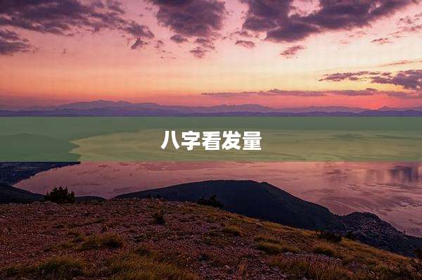 八字看发量