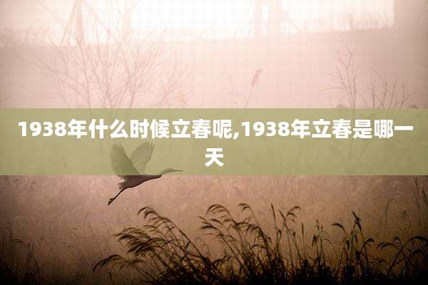 1938年什么时候立春呢,1938年立春是哪一天