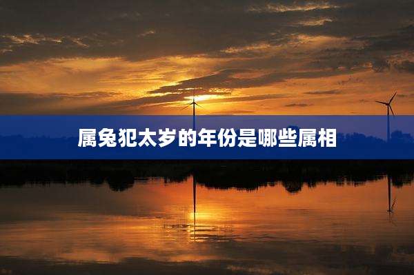 属兔犯太岁的年份是哪些属相