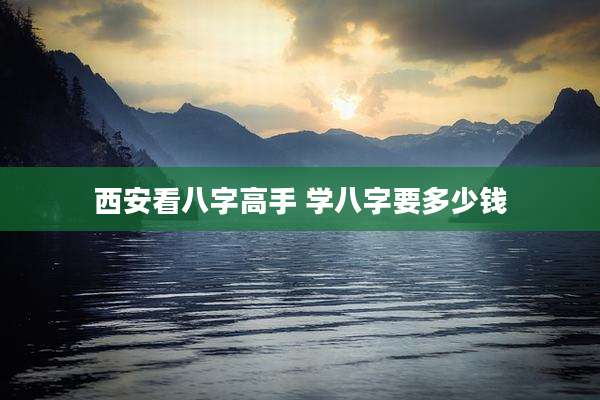 西安看八字高手 学八字要多少钱