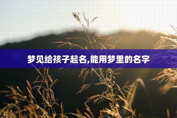 梦见给孩子起名,能用梦里的名字