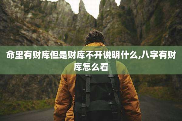 命里有财库但是财库不开说明什么,八字有财库怎么看