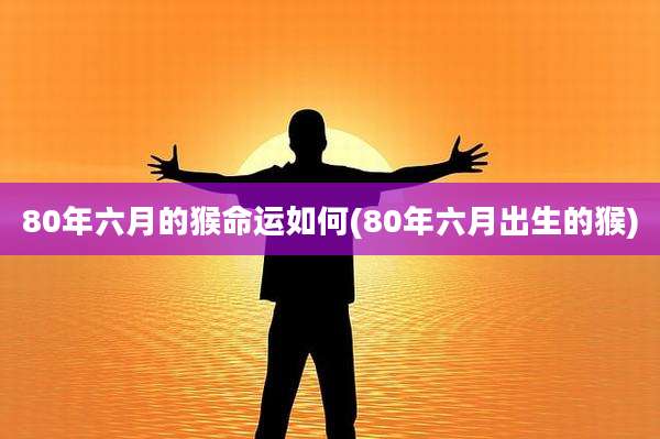 80年六月的猴命运如何(80年六月出生的猴)