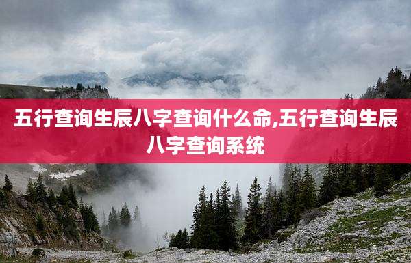 五行查询生辰八字查询什么命,五行查询生辰八字查询系统
