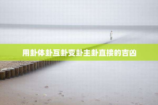 用卦体卦互卦变卦主卦直接的吉凶