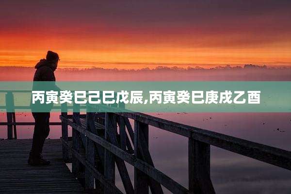 丙寅癸巳己巳戊辰,丙寅癸巳庚戌乙酉