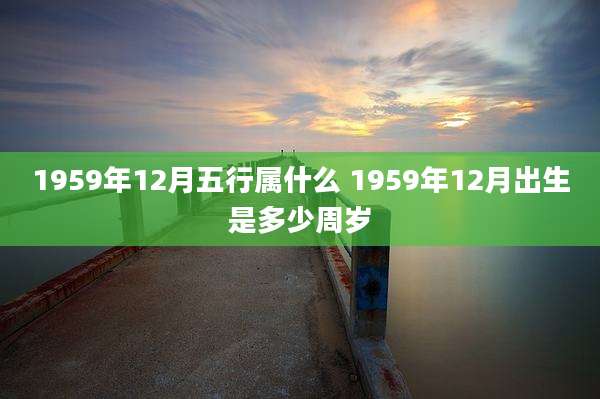 1959年12月五行属什么 1959年12月出生是多少周岁
