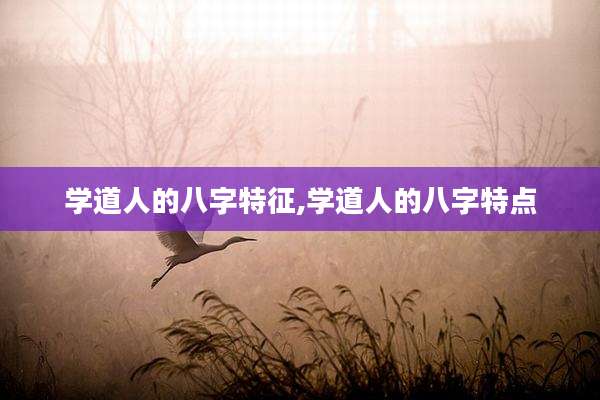 学道人的八字特征,学道人的八字特点