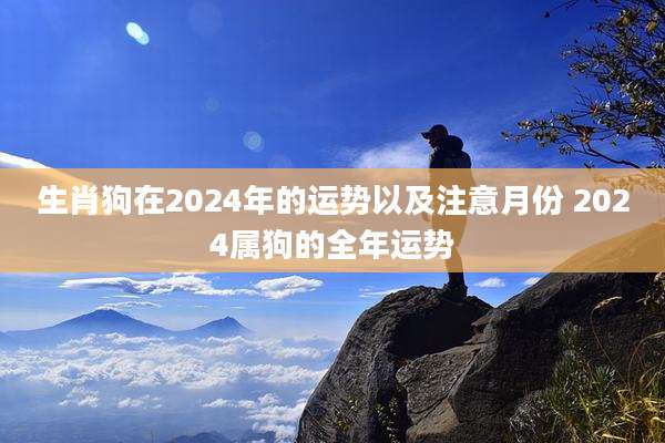 生肖狗在2024年的运势以及注意月份 2024属狗的全年运势