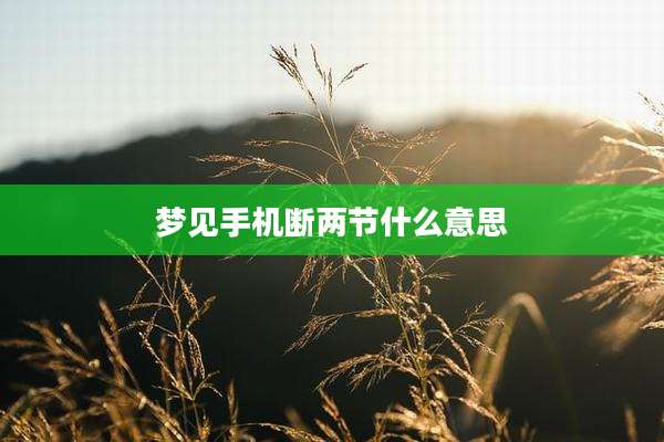 梦见手机断两节什么意思