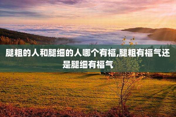 腿粗的人和腿细的人哪个有福,腿粗有福气还是腿细有福气