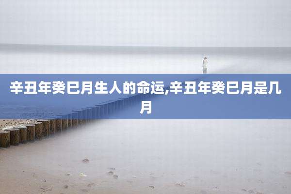 辛丑年癸巳月生人的命运,辛丑年癸巳月是几月
