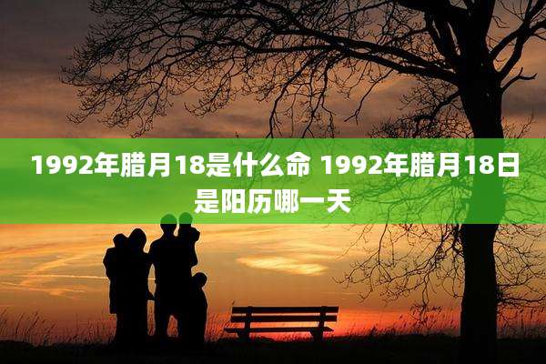1992年腊月18是什么命 1992年腊月18日是阳历哪一天
