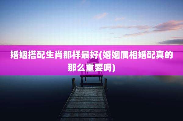 婚姻搭配生肖那样最好(婚姻属相婚配真的那么重要吗)