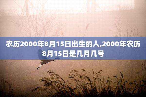 农历2000年8月15日出生的人,2000年农历8月15日是几月几号