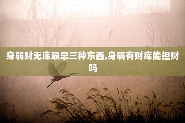 身弱财无库最忌三种东西,身弱有财库能担财吗