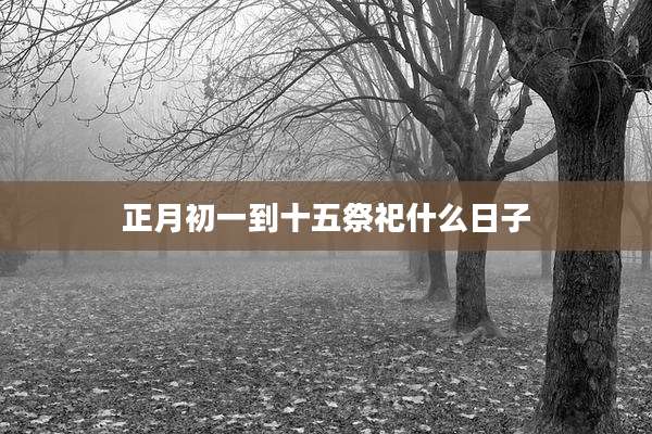 正月初一到十五祭祀什么日子