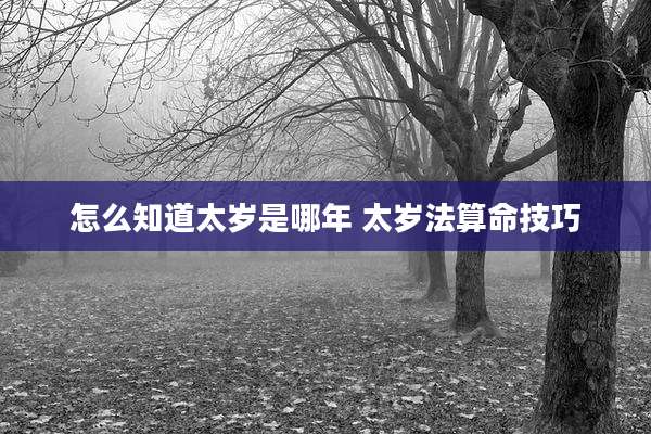怎么知道太岁是哪年 太岁法算命技巧