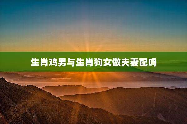 生肖鸡男与生肖狗女做夫妻配吗
