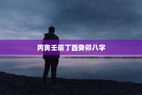 丙寅壬辰丁酉癸卯八字