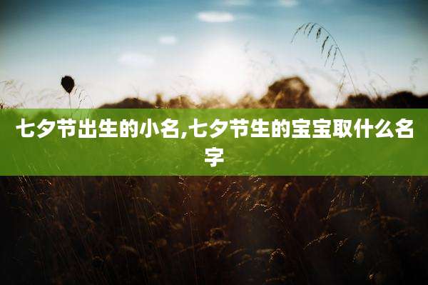 七夕节出生的小名,七夕节生的宝宝取什么名字
