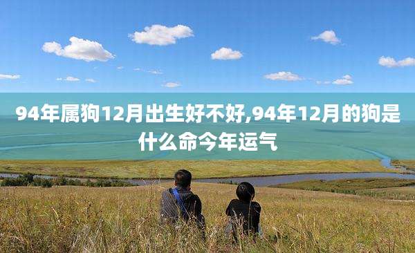 94年属狗12月出生好不好,94年12月的狗是什么命今年运气