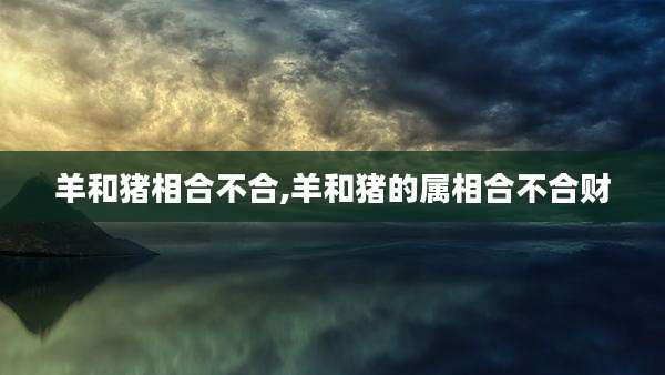 羊和猪相合不合,羊和猪的属相合不合财