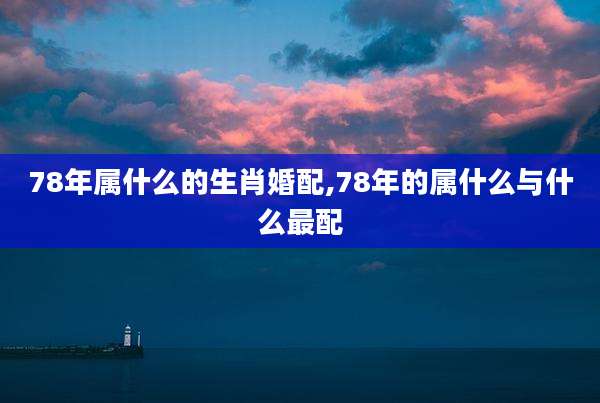 78年属什么的生肖婚配,78年的属什么与什么最配